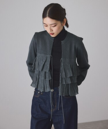【サステナブル】フリルカーディガン