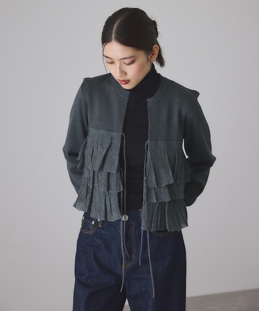【サステナブル】フリルカーディガン