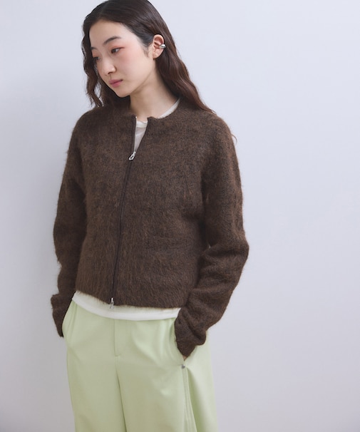 【WEB限定】フラッフィージップショートカーディガン