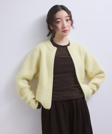 【WEB限定】フラッフィージップショートカーディガン