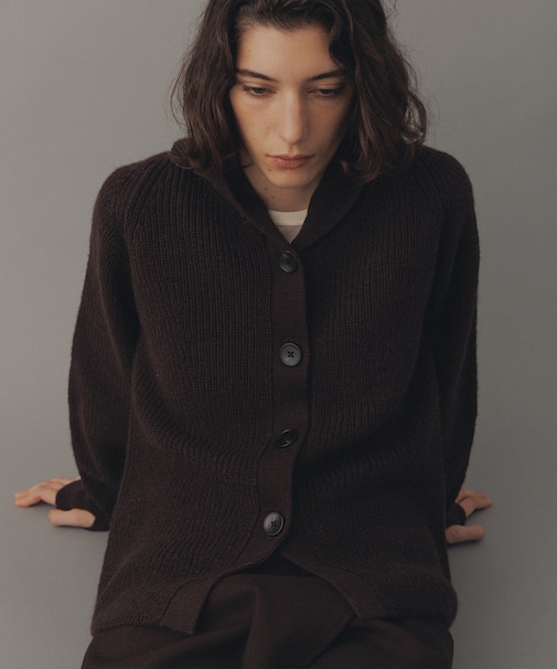 イタリアンウールフーディーカーディガン