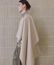 カシミアブレンドポンチョストール