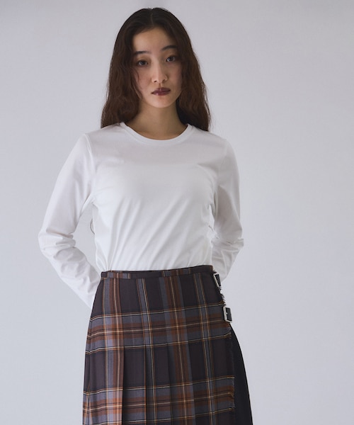 ADAM ET ROPE アダムエロぺ　コットンTシャツシャツ&ロングスカート ロングスリーブコットンTシャツ｜アダムエロペの通販｜&mall（アンド