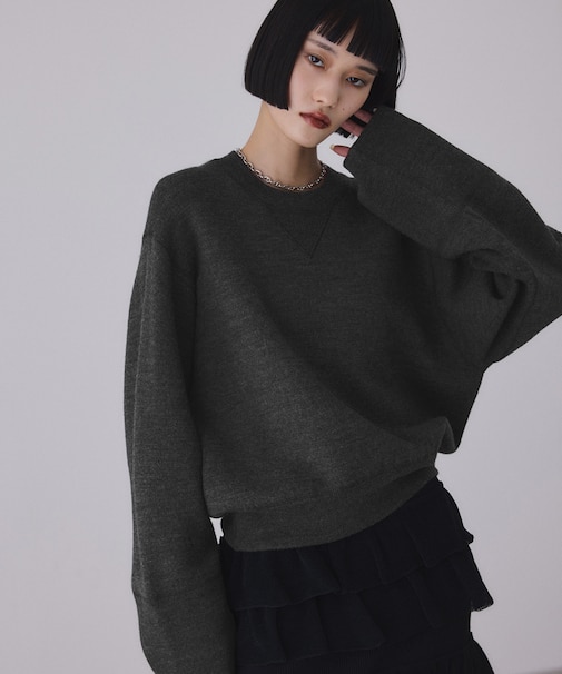 バイカラーリバーシブルニットプルオーバー