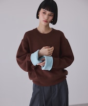 バイカラーリバーシブルニットプルオーバー