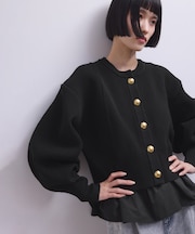 【WEB限定】ペプラムコンビニットカーディガン