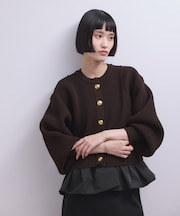 【WEB限定】ペプラムコンビニットカーディガン