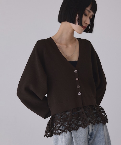 バテンレースコンビニットカーディガン