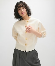 【WEB限定】・【サステナブル】カラー付きカーディガン