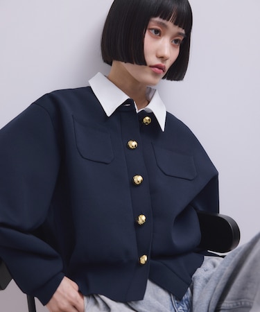 【WEB限定】・【サステナブル】カラー付きカーディガン