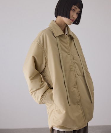 【サステナブル】ボンバーツイルパデットシャツブルゾン/撥水