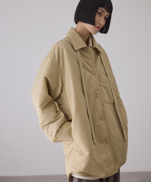 【サステナブル】ボンバーツイルパデットシャツブルゾン/撥水