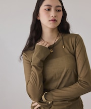 シアークルーネックトップス