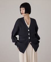 【サステナブル】フォルムリブカーディガン