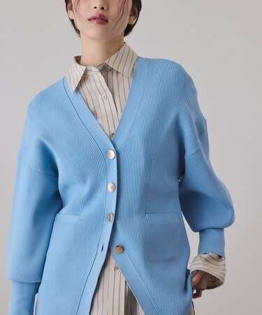 【サステナブル】フォルムリブカーディガン