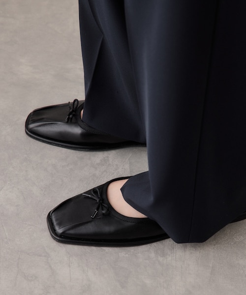 【ADAM ET ROPÉ】黒 バレエシューズ タックバレエシューズ｜アダムエロペの通販｜&mall（アンドモール