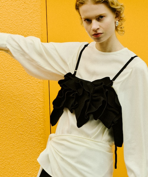 サステナブル】ニットフリルビスチェ｜アダムエロペの通販｜&mall