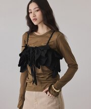 【サステナブル】ニットフリルビスチェ