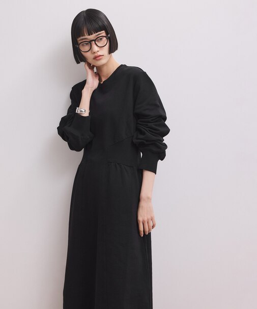 【WEB限定】ウエストリブスウェットワンピース