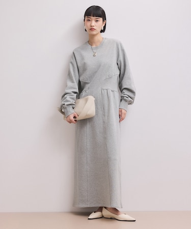 【WEB限定】ウエストリブスウェットワンピース