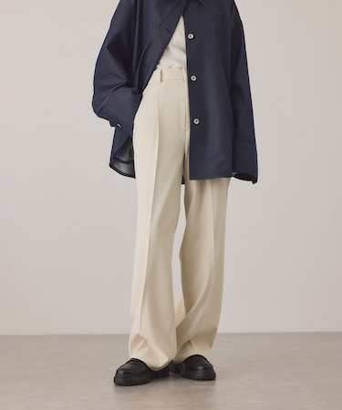 センタープレスストレートパンツ/UVカット