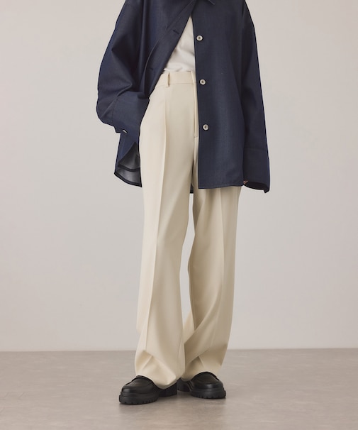 センタープレスストレートパンツ/UVカット