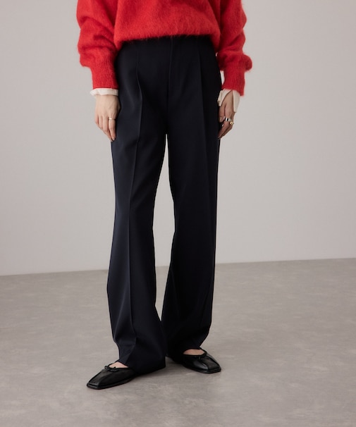 センタープレスストレートパンツ/UVカット