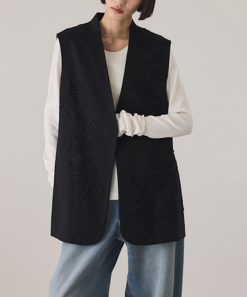 トラントドゥパラディ プール スプラング フレール ミンク ボレロ　ジレ トラントドゥパラディ プール スプラング フレール ミンク ボレロ ジレ