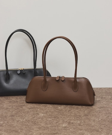 スプリットレザーラウンドボストン