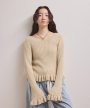 【WEB限定】2WAYフリルリブカーディガン