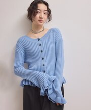 【WEB限定】2WAYフリルリブカーディガン