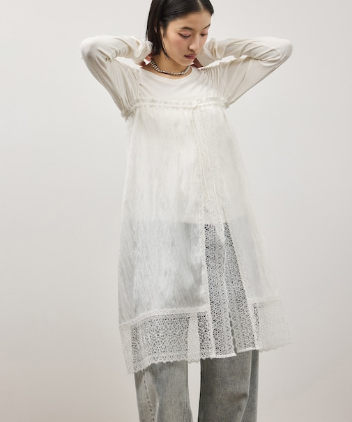 【サステナブル】レースワンピーススカート