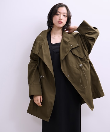 【WEB限定】・【サステナブル】スタンドカラーハーフモッズコート