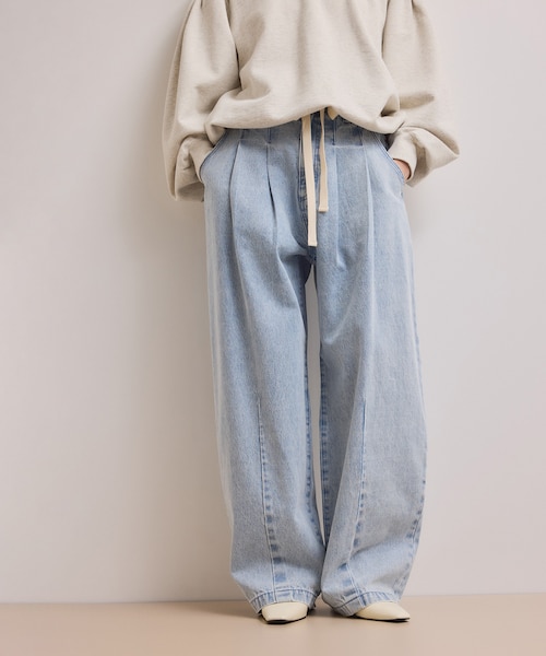 アダムエロペ　2タックカーブデニムパンツ　38 WEB限定】2タックカーブデニムパンツ｜アダムエロペの通販｜&mall