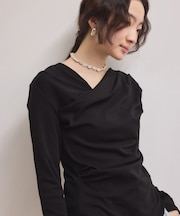 【WEB限定】アシンメトリードレープトップス