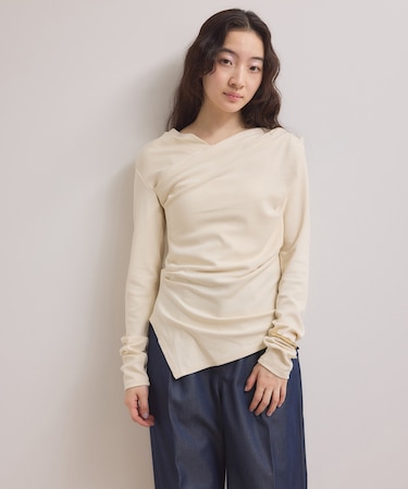 【WEB限定】アシンメトリードレープトップス