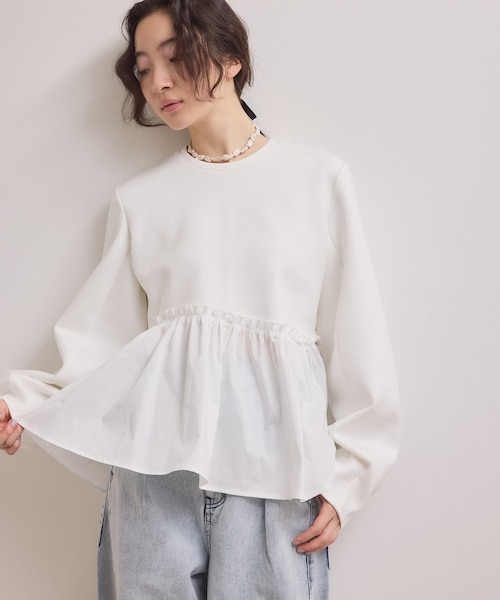 WEB限定】ペプラムコンビプルオーバー｜アダムエロペの通販｜&mall