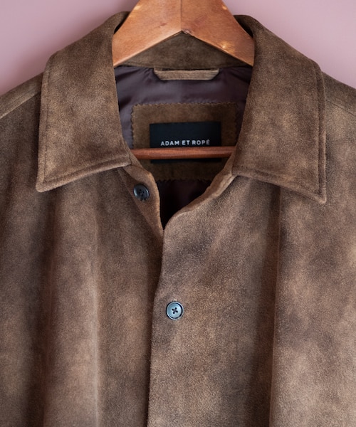ヴィンテージ加工 ゴート スエード シャツ｜アダムエロペの通販｜&mall