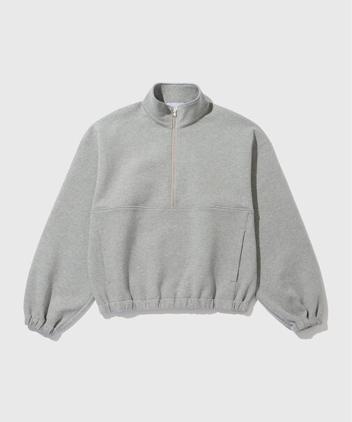 ダンボールスウェット ハーフジップ プルオーバー