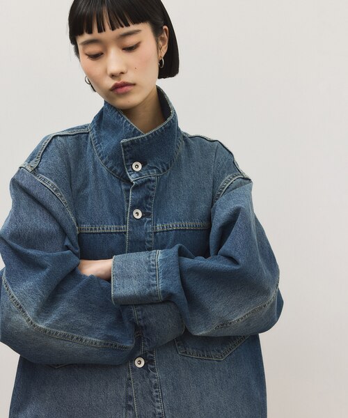 WEB限定】スタンドネックデニムジャケット｜アダムエロペの通販｜&mall