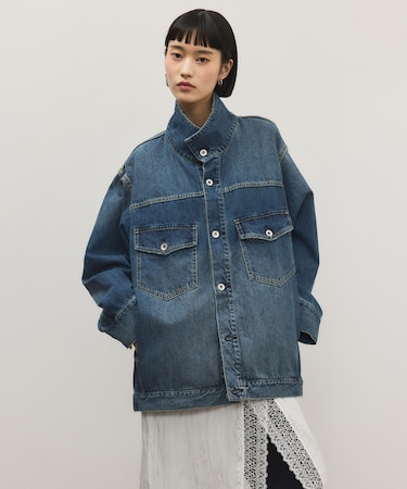 【WEB限定】スタンドネックデニムジャケット