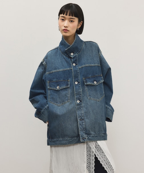 【WEB限定】スタンドネックデニムジャケット