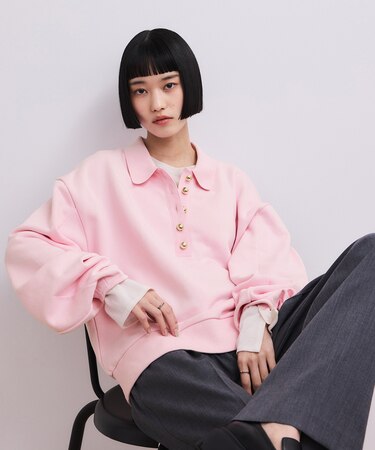 【WEB限定】ポロ襟フォルムプルオーバー
