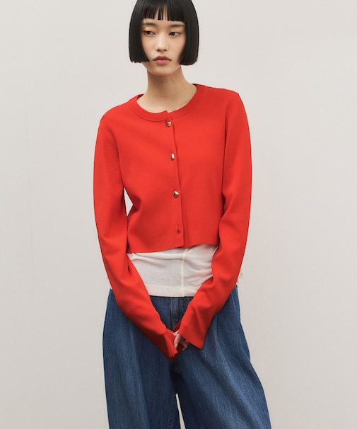 セレクトレングスコンパクトカーディガン/UV抑制/接触冷感