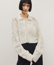 コードレースパターンニットシャツ