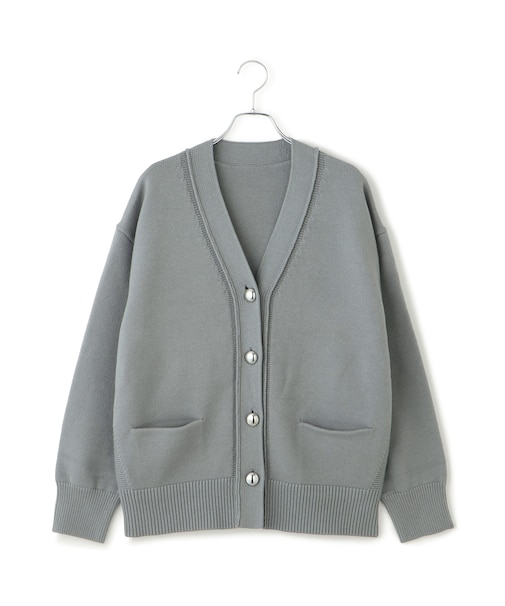 【WEB限定】メタルボタンVネックカーディガン