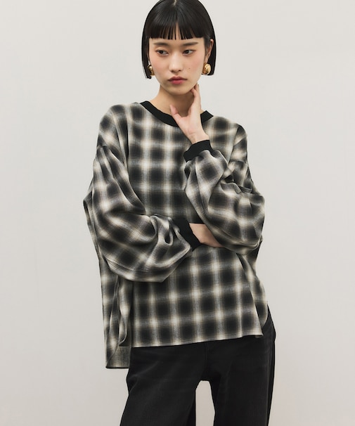 チェックプルオーバー