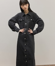 ベンツスリットデニムワンピース