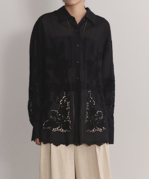 【EMOELLE】エンブロイダリーシャツ