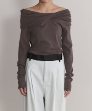 【EMOELLE】スビンコットンオフショルトップス